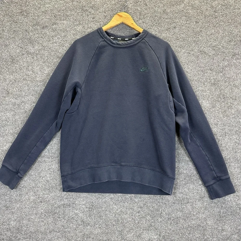 Nike SB Skateboarding Pullover Mens Large Blue Embroidered Crewneck Sweatshirt - Picture 1 of 11